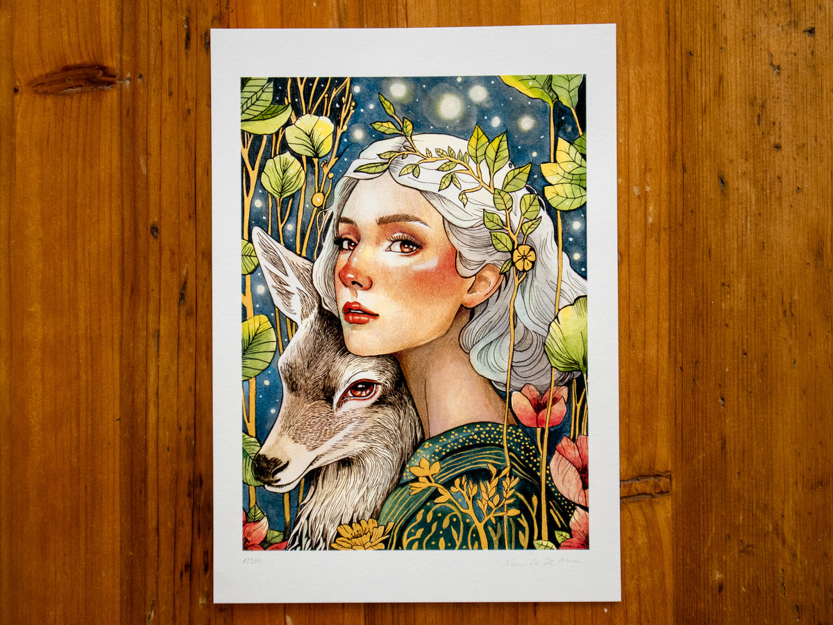 Golden Silence | Hand-Embellished Limited Edition Fine Art Print